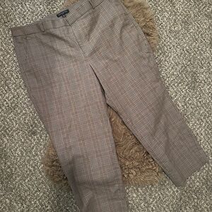 Banana Republic Brown Plaid Womens Avery Trousers Size 16S